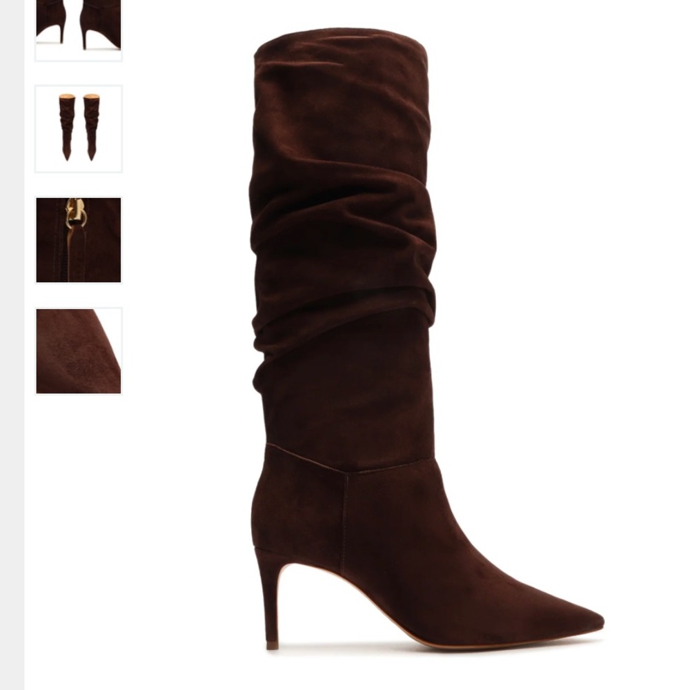 Schutz Ashlee Up Ruched Knee High Boots